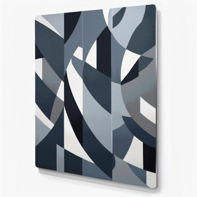 Abstract Shapes 86 Gray Metal Wall Art