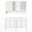 Ensemble de meuble-lavabo double 60 po avec armoire à pharmacie murale assortie, portes à panneau surélevé rétro et pieds fuselés, charnières à fermeture douce, tablettes de rangement réglables, blanc-130136831