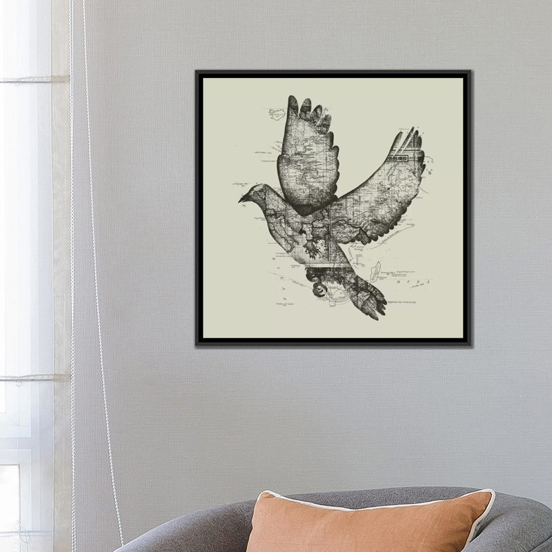 «Wanderlust», impression sur toile, H 26 po x l 26 po x P 1,5 po, Toile encadrée noire, Pas de tapis