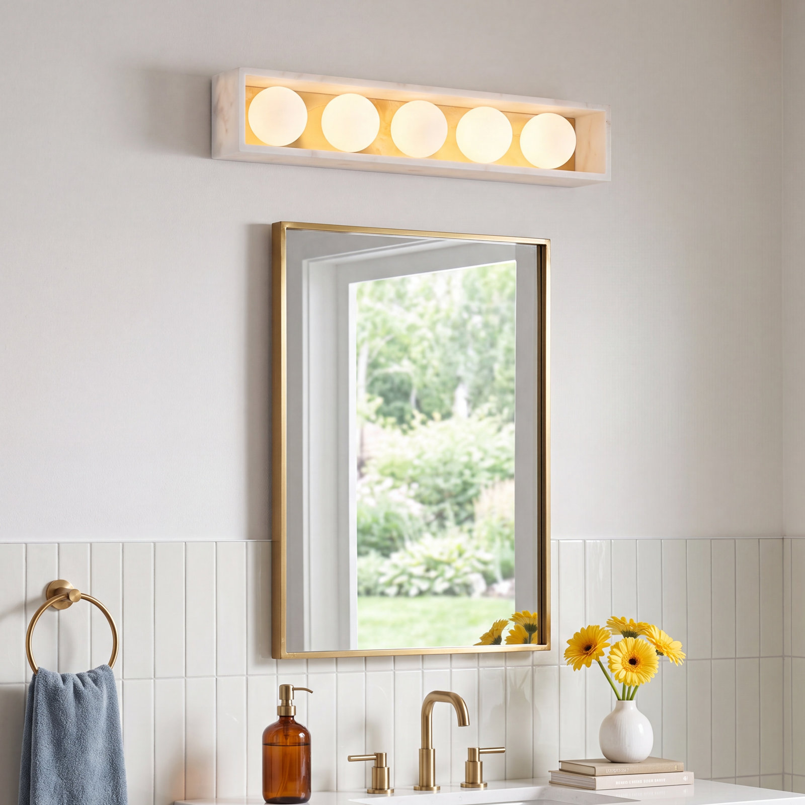 Saumya 5 Light Frosted Bath Bar