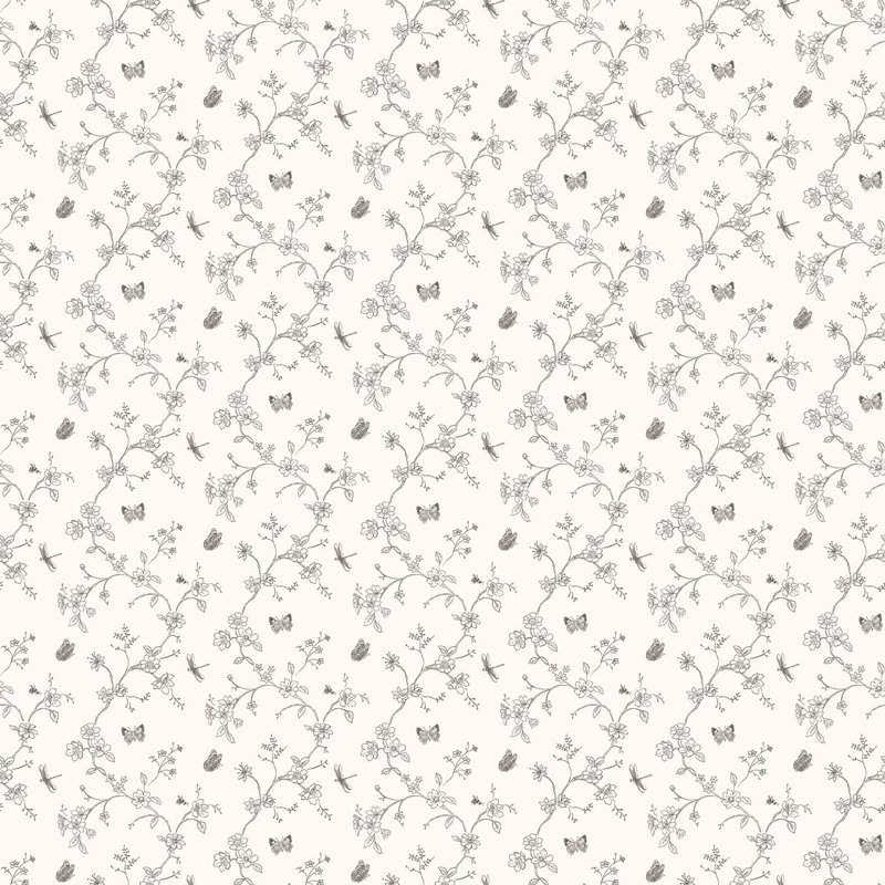 Santa Ana 10m x 53cm Matte Wallpaper Roll, Black/White
