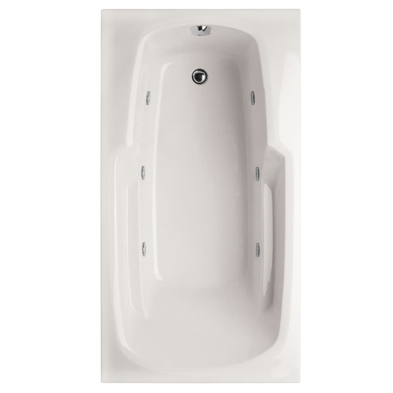 Solo 54'' x 30'' Acrylic Bathtub, White, Polished Brass