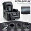 Fauteuil inclinable électrique inclinable avec massage, chaleur lombaire, USB, porte-gobelets | Noir | Métal Bois-1505229991