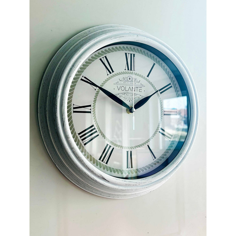 Angelette Wall Clock, White/Black