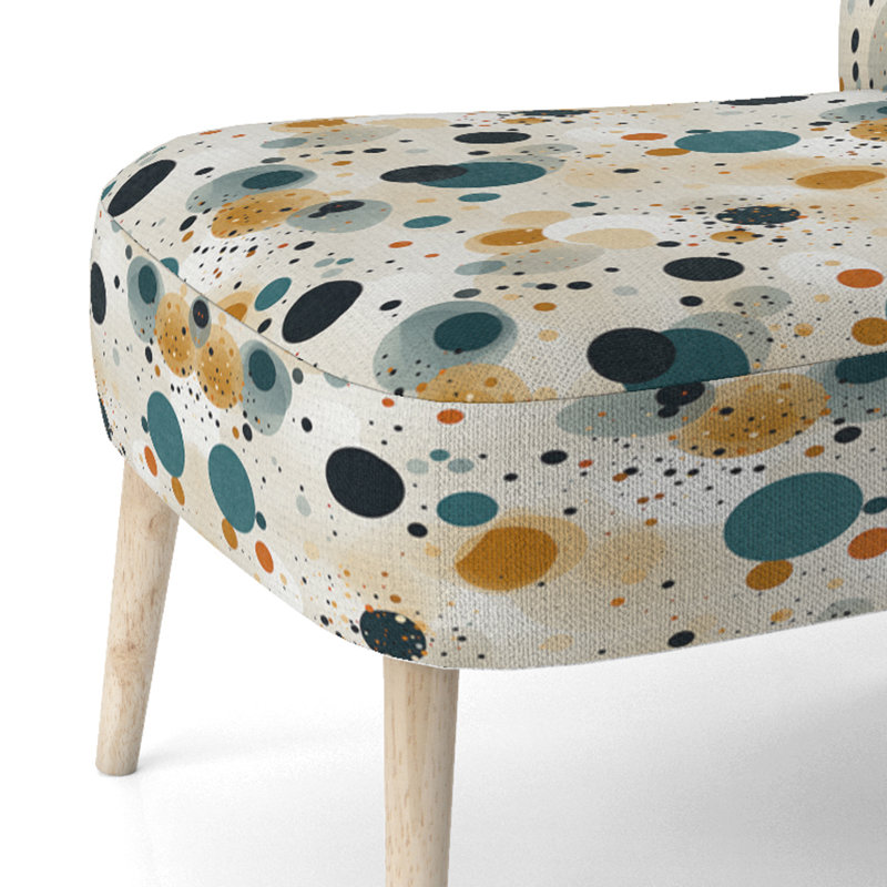 Chaise d'appoint rembourrée et industrielle, motif chic à pois Industrial