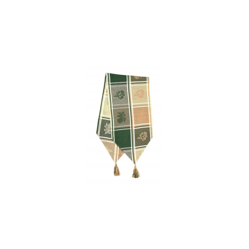 Chemin de table 100% coton Mcclaskey, 72 po x 13 po, Vert