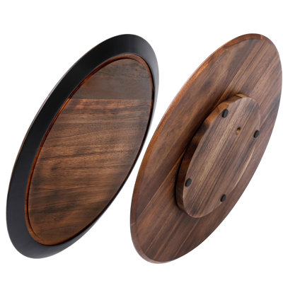 BIRDROCK HOME 18" Chalkboard Lazy Susan | Turntable Organizer for Kitchen, Pantry, Cabinet | Rotating Spice Rack & Storage | Spinning Table for Counter, Sink, Bathroom | Wood - Large