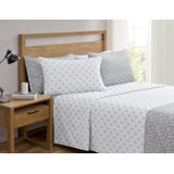 Medallion Scroll Grey 6 Piece Full Sheet Set