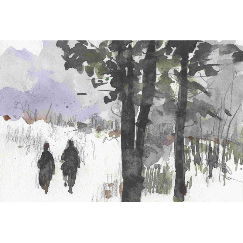 Croquis de forêt I, H 12 po x l 18 po