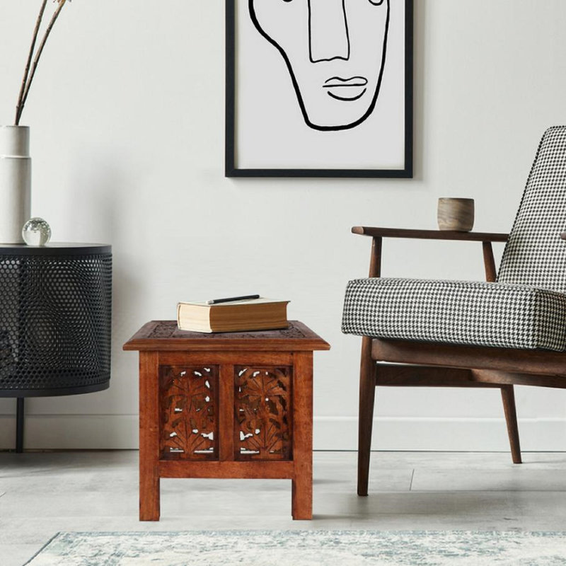 Abbey End Table, Mahogany, 39cm H x 38cm W x 38cm D