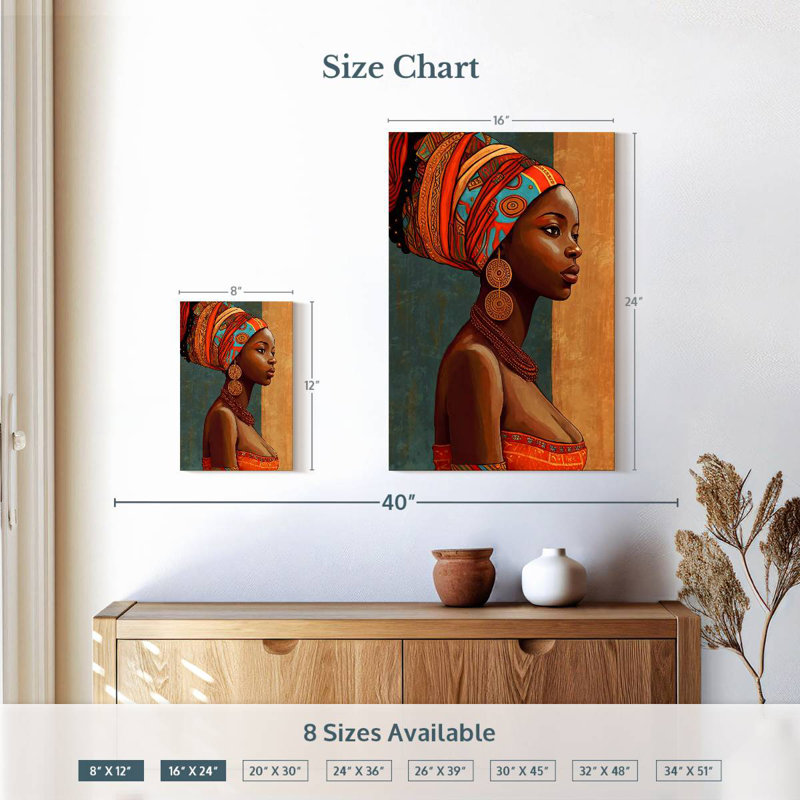 Portrait de femme africaine Leisha, H 12 po x l 8 po