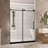 Frameless Shower Door 44-48 "W X 76" H, 1/4 "(6 Mm) Clear Tempered Glass, Explosion Proof Film, Stainless Steel Handle-125317018