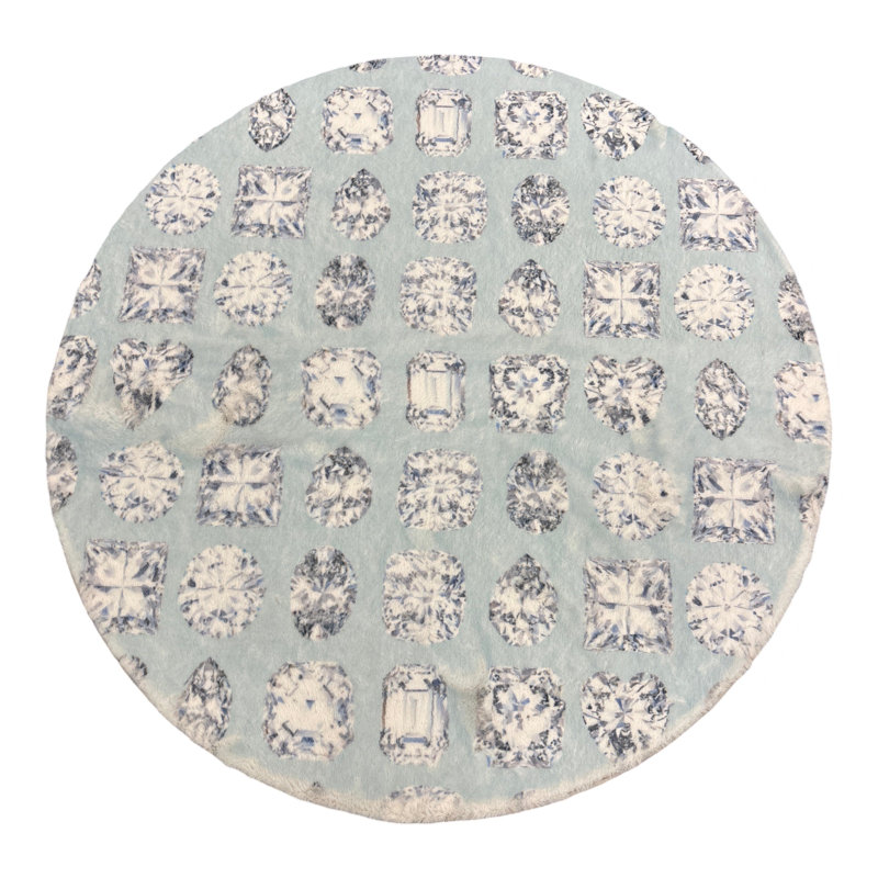 Geometric Area Rug, Round 8', Dove