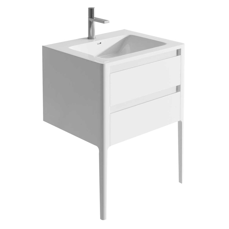 Senah 590mm Single Bathroom Vanity with Integrated Polyglomerate Basin