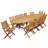 Anautica 12 - Person Teak Wood Patio Dining Set with Oval Table
