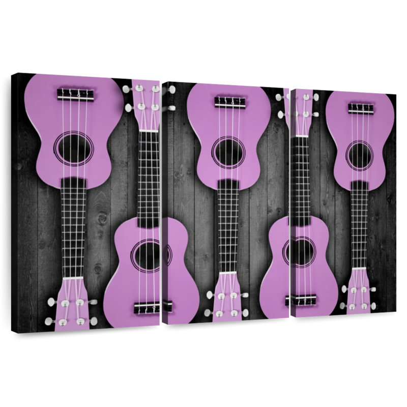 Abarca Purple Acoustic Guitars, 20" H x 33" W