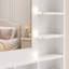 Coiffeuse moderne blanche à DEL de 55 po de hauteur avec accents dorés