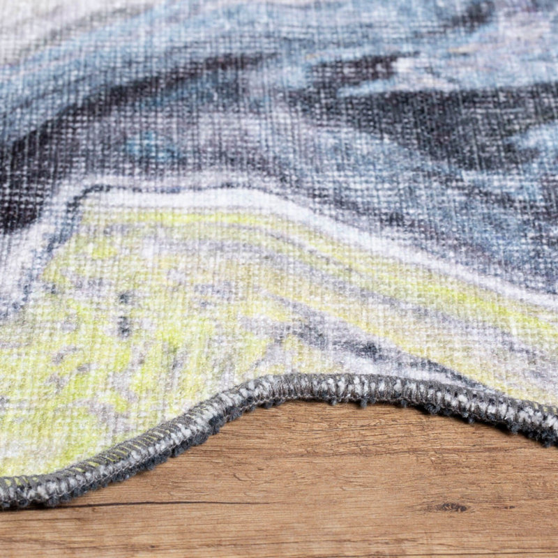 Premium Machine Washable Carpet, 4.6 x 6.2 Feet, 100% Polyester, 1850 g/m² | Pile Height: 0.2 Inches | Eco-Friendly Recycled Poly Cotton Underside | Perfect for Living Room, Bedroom, and High-Traffic Areas