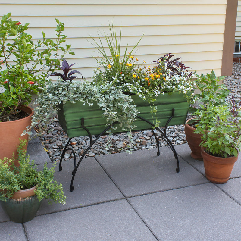 Large Green Galvanized Steel Indoor Outdoor Flower Box