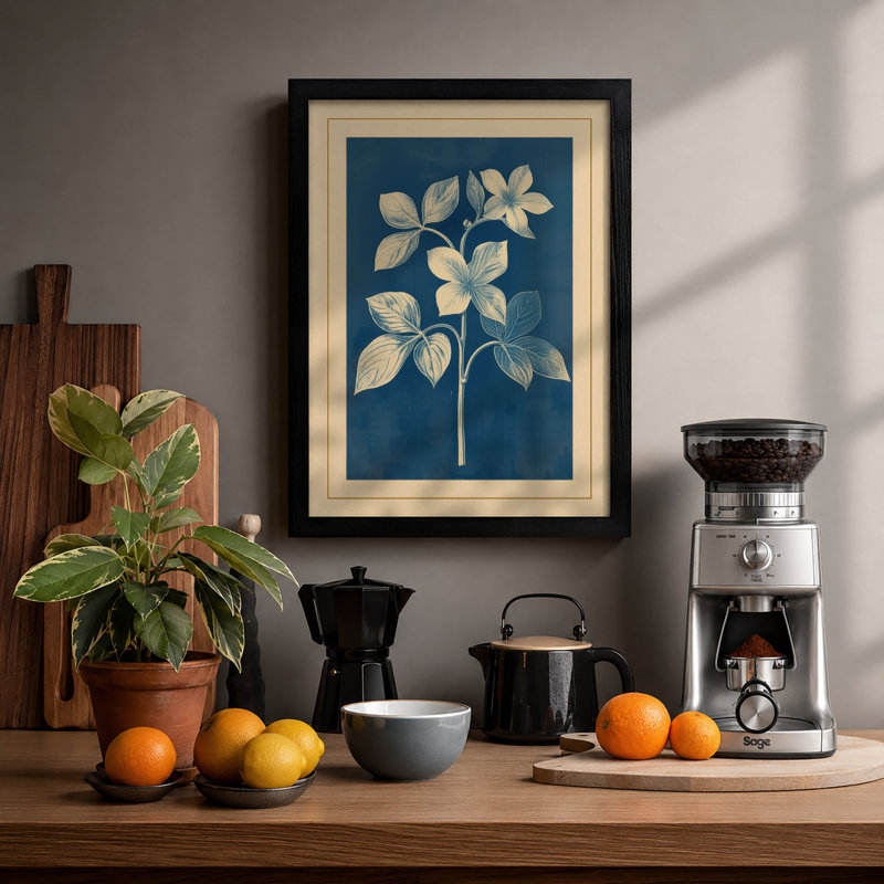 Pale Blossom Study Botanical - Print, A1 - 84.1 x 59.4 cm, Black