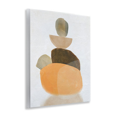 «Stacked Rocks Neutral Tones», art mural sur bois par Carol Robinson