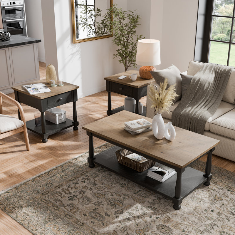 Ensemble de tables basses Acadian, 3 pièces: table basse, 2 tables de bout, 24''