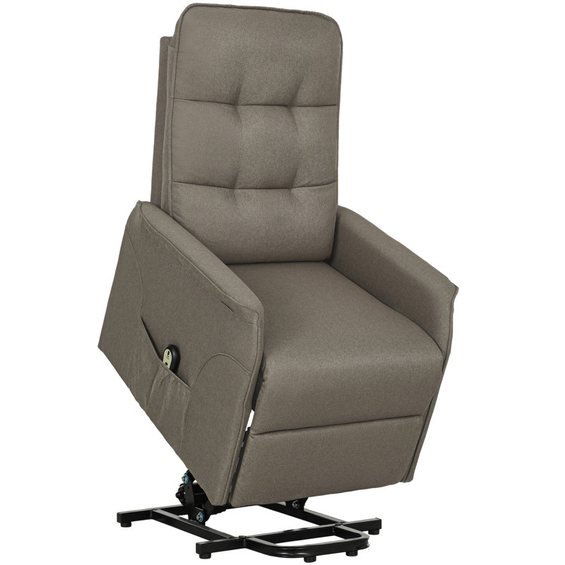 Power Lift Recliner Chair for Elderly, Fabric Lift Chair Sofa with Remote Control, Brown