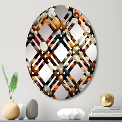 Miroir décoratif à carreaux Nutage Collage I - MIR117180-Ovale