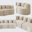Canapé modulaire courbé 106,3 po Cloud, canapé 4 places en velours côtelé de luxe avec 6 coussins, siège profond en mousse à mémoire de forme, aucun assemblage requis-108784332