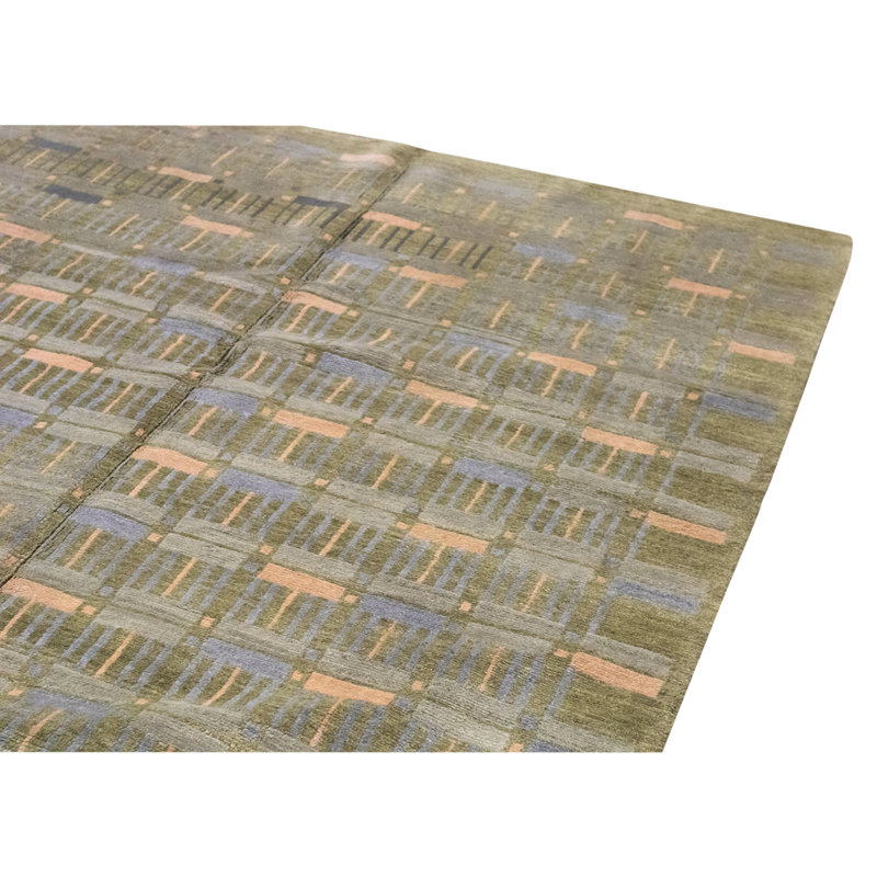 Hand Knotted Wool Area Rug in Multi