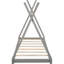 Lit plateforme gris simple en forme de triangle - composé de bois de pin et facile à assembler