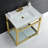 Kingston Brass Quadras 31-Inch Ceramic Console Sink with Steel Base and Glass Shelf-49618818-49610570