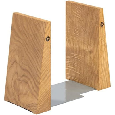 Serre-livres pour tablettes - Serre-livres en bois faits à la main avec base en métal, noyer - Serre-livres robustes pour bibliothèques - Serre-livres décoratifs modernes et sophistiqués, Robuste - Accessoires de décoration intérieure