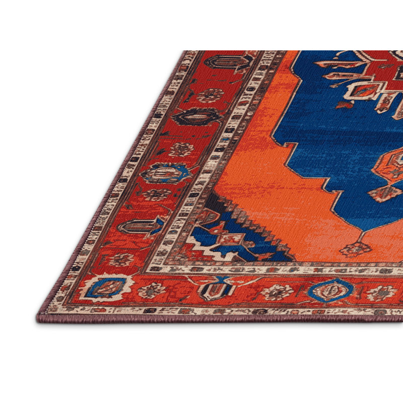 Machine Washable Tabriz Brown Area Rug, Carré 4 pi