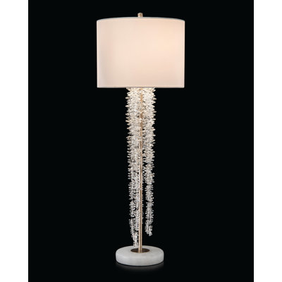 Cascading Crystal and Alabaster Standard Table Lamp