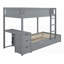 Lit superposé simple avec lit gigogne simple, rangement et amp; Bureau, gris - spacieux et amp; Robuste!-1319087947