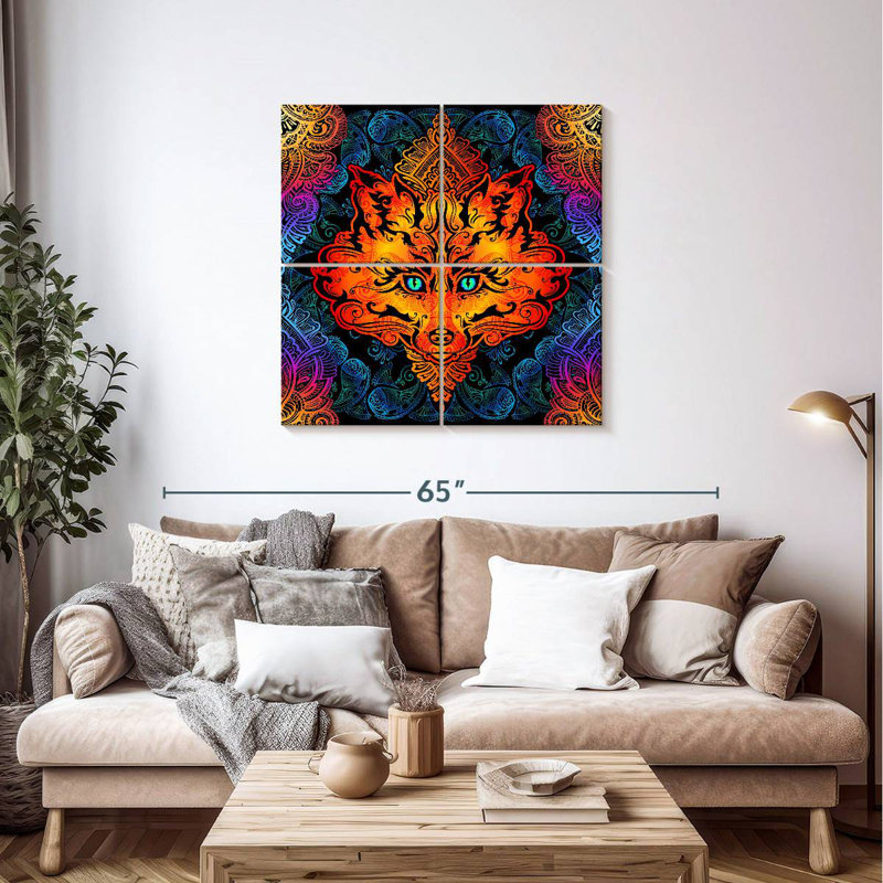 Kerner Fox Mandala, 38" H x 38" W