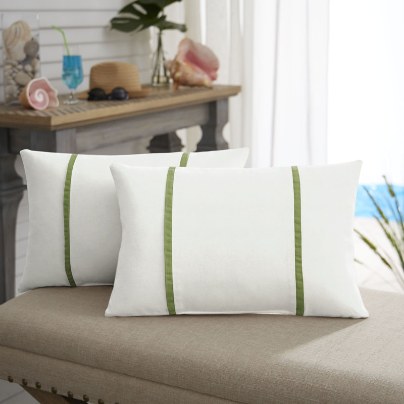 Housse et insert de coussin rectangulaire extérieur Furston, 12 po x 24 po, Spectre Sunbrella® coriandre