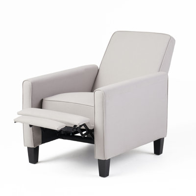 Push Back Recliner Chair Upholstered Recliner Armchair with Solid Beech Wood Legs for Living Room and Bedroom