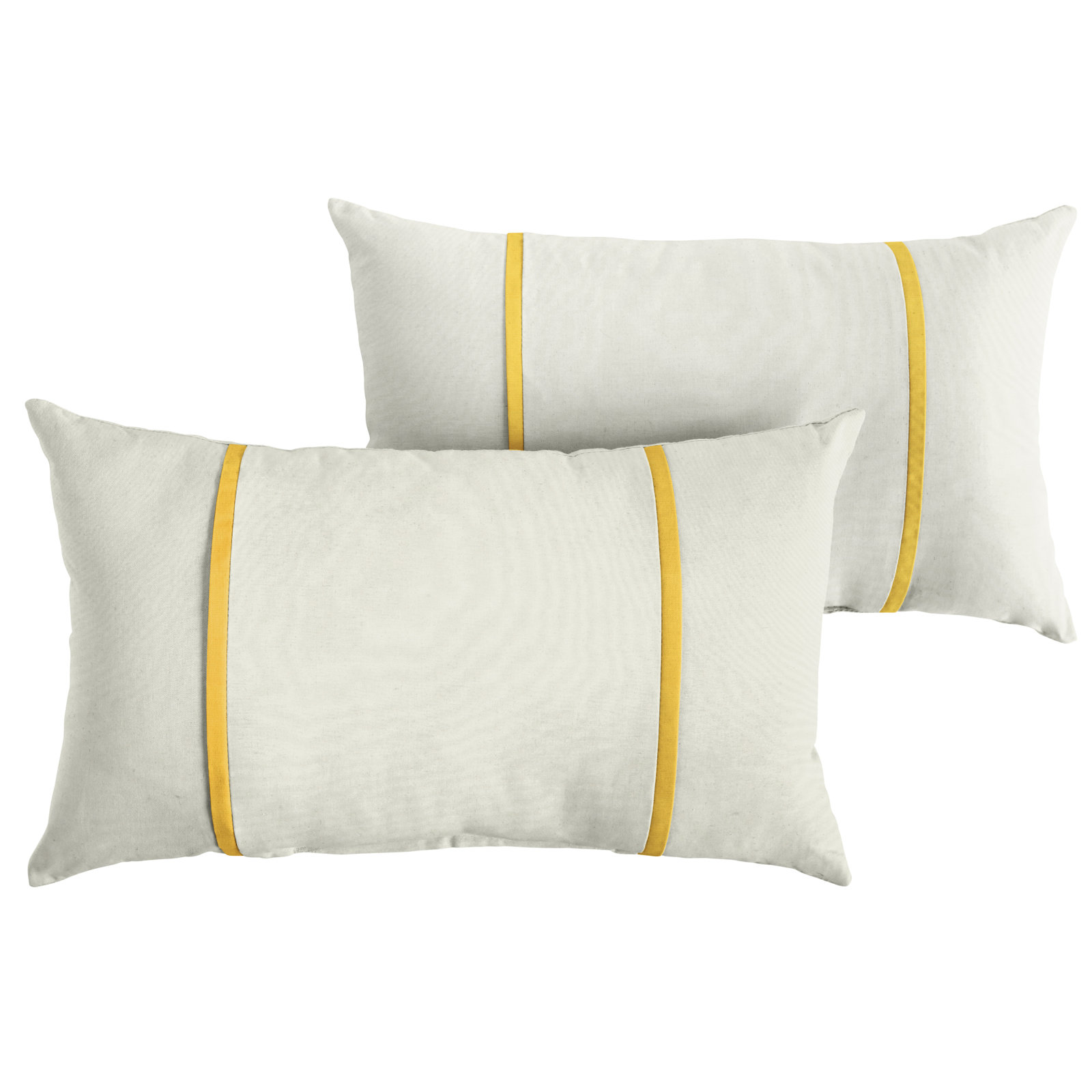 Furston Lumbar Throw Pillow, White/Sunflower Yellow, 13" x 20"