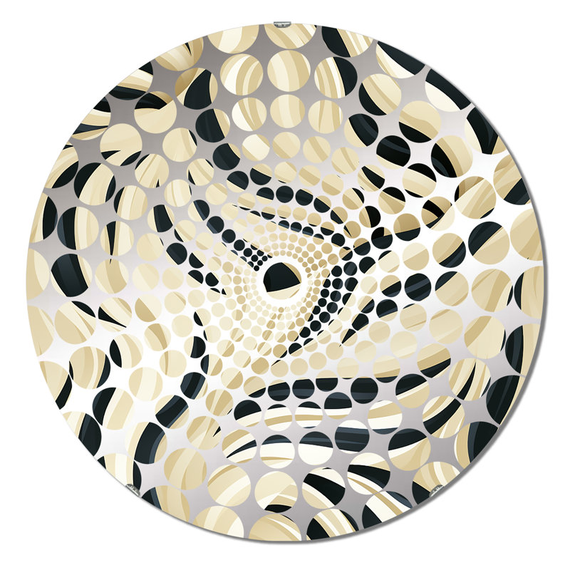 Crème et noir harmonie zébrée - cercles concentriques, 31,4 po x 31,4 po