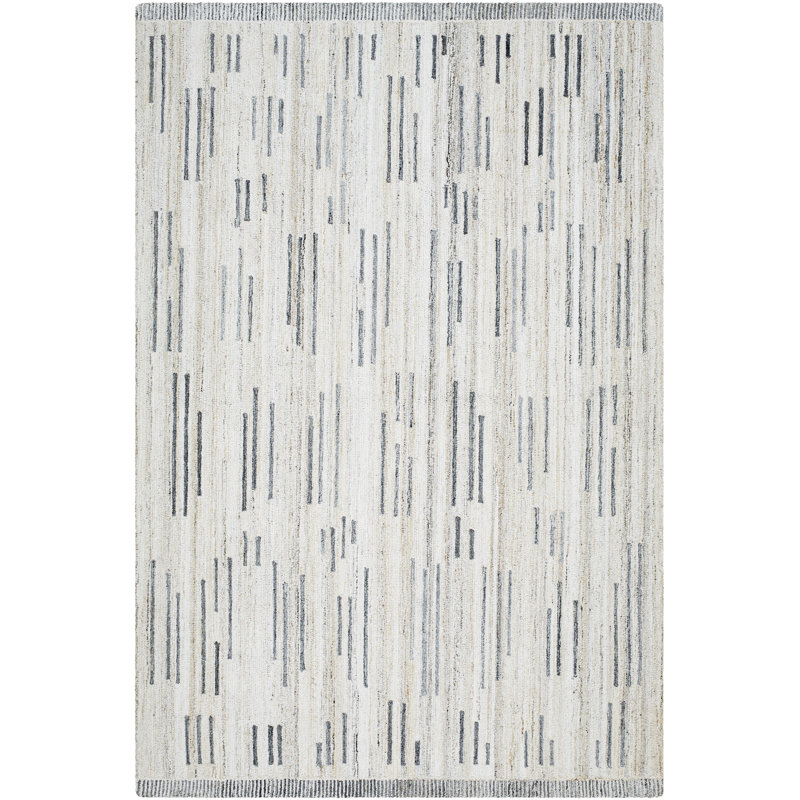 Rectangle Roze Abstract Hand Tufted Polyester Area Rug in Gray, Rectangle 2' x 3'