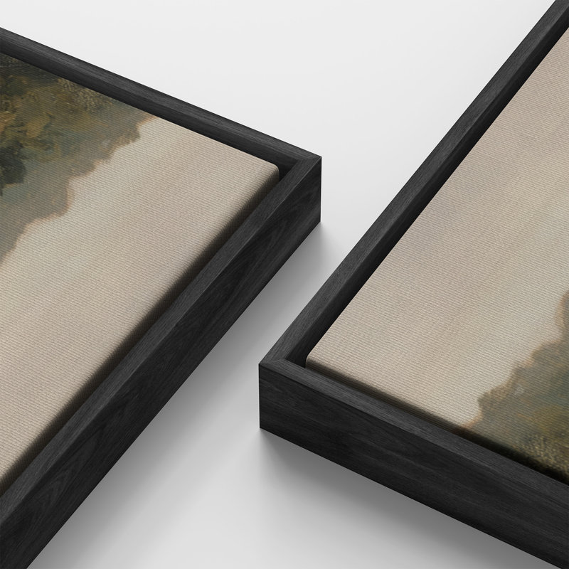 «Misty River Valley Landscape», art mural pour chambre ou bureau, H 20 po x l 60 po, Noir