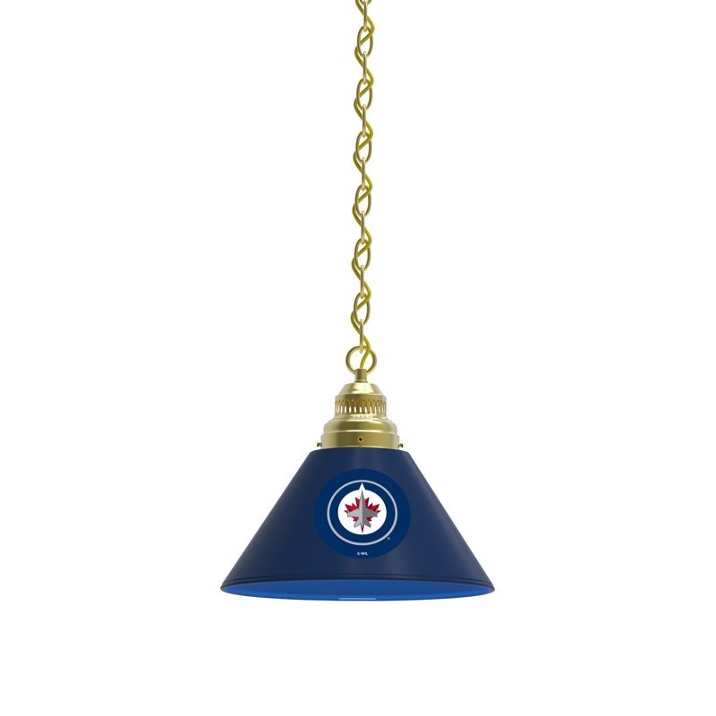 Luminaire suspendu conique 1 lumière NHL, Laiton, Winnipeg Jets