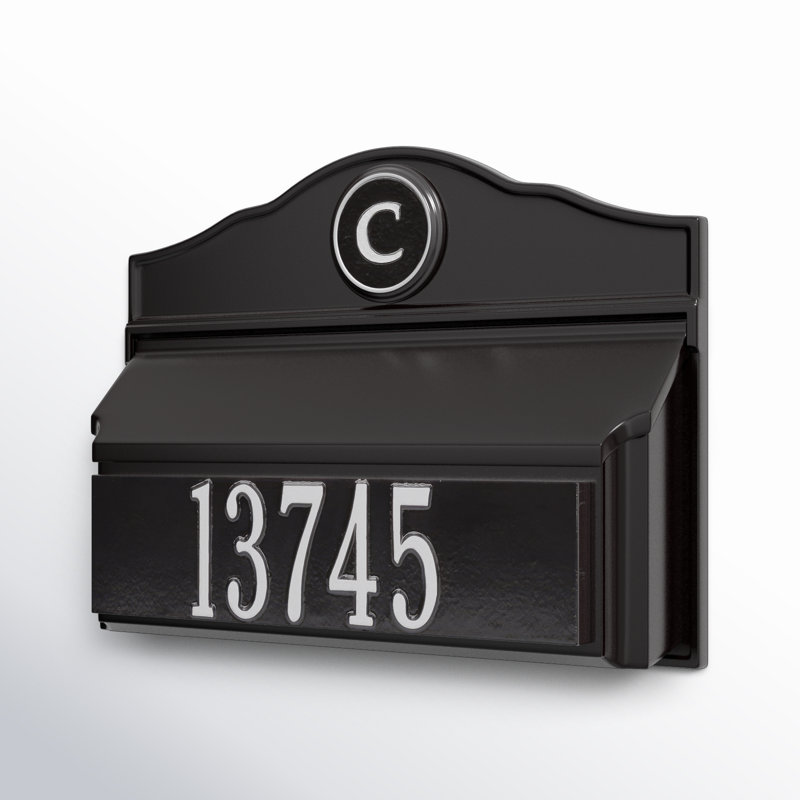 Wall Mounted Mailbox, Black/White, Yes