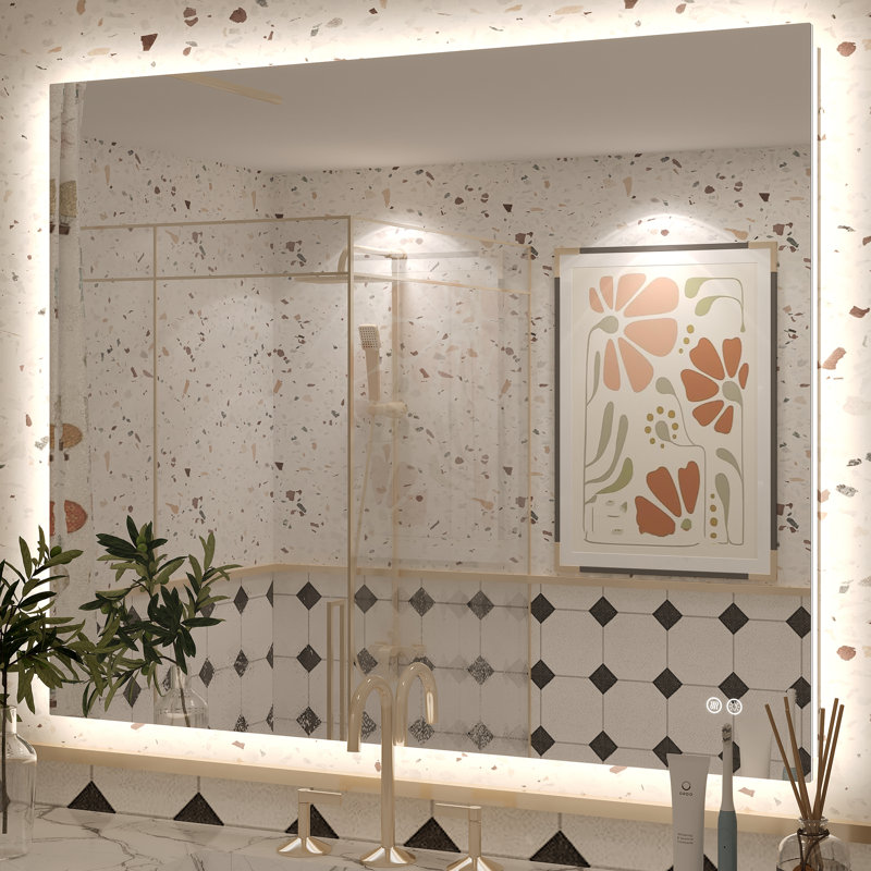 Miroir de salle de bain mural Molly, 44 po x 36 po, Rectangulaire