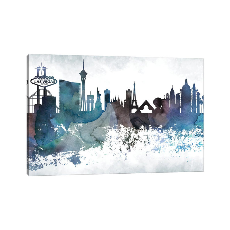 Las Vegas Bluish Skylines 1 Piece Wrapped Canvas Painting, 66.04 cm H x 45.72 cm W