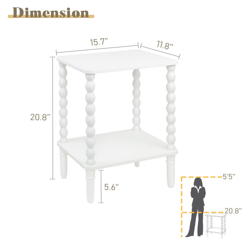 Simple rectangular double-layer side table