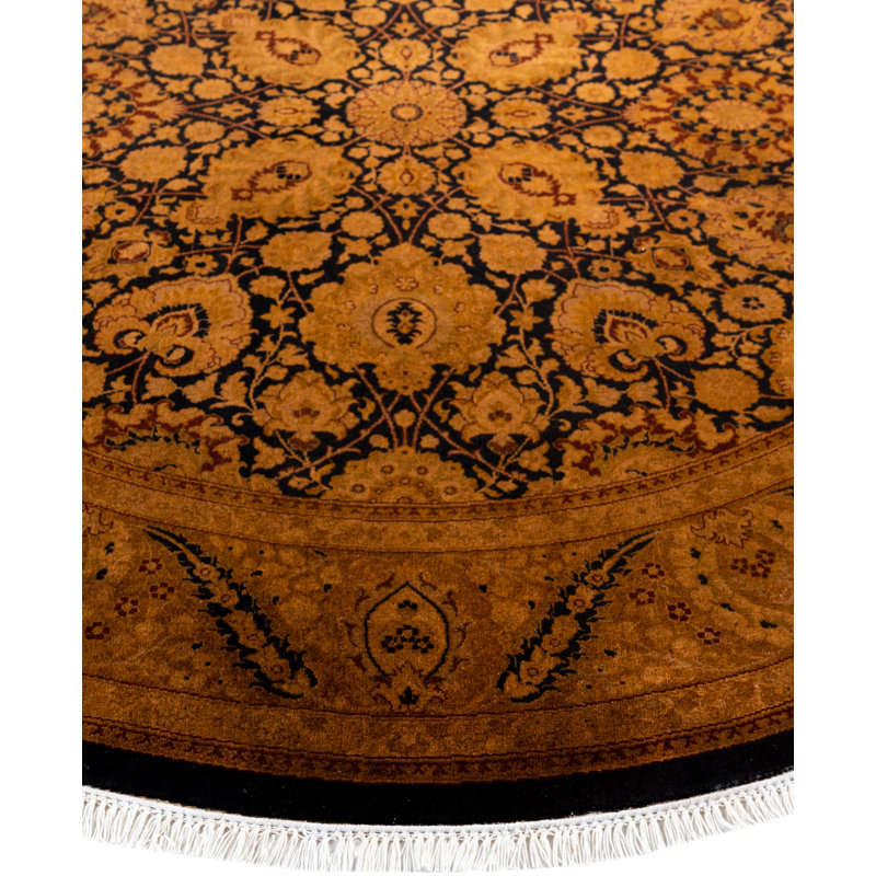 Overdyed Hand-Knotted Wool Modern-Contemporary Gold Area Rug 6' 1" x 6' 1"