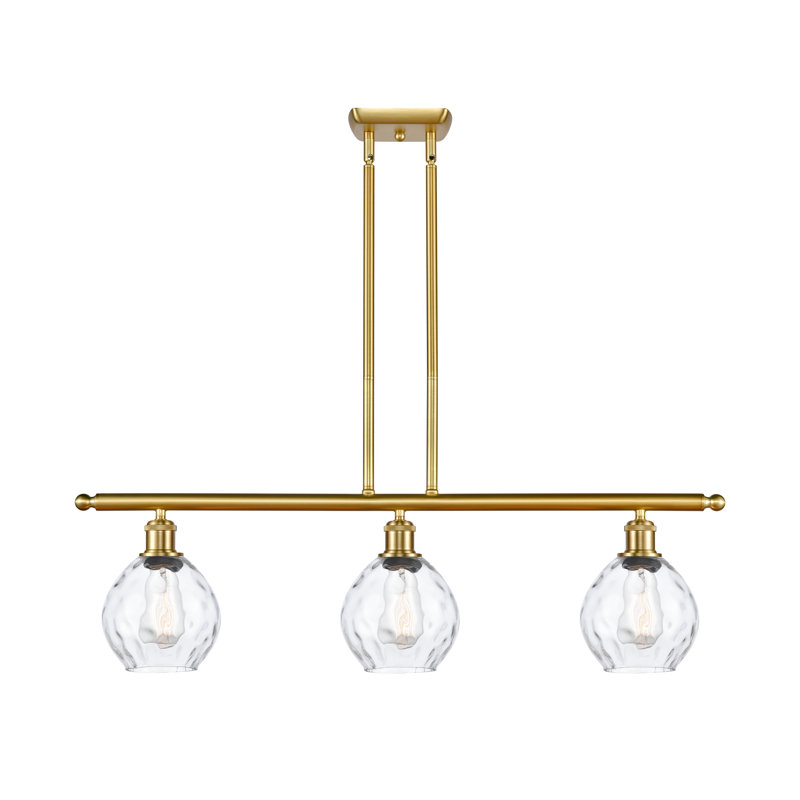 Luminaire suspendu pour îlot de cuisine 3 lumières Jaron, Ampoule DEL rétro de 3,5 watts, Or satiné